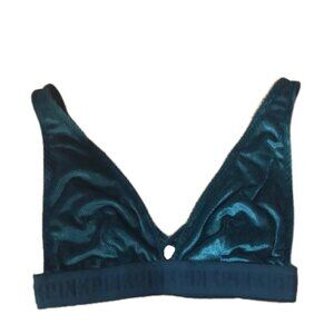 Victoria’s Secret PINK blue triangle velvet bra